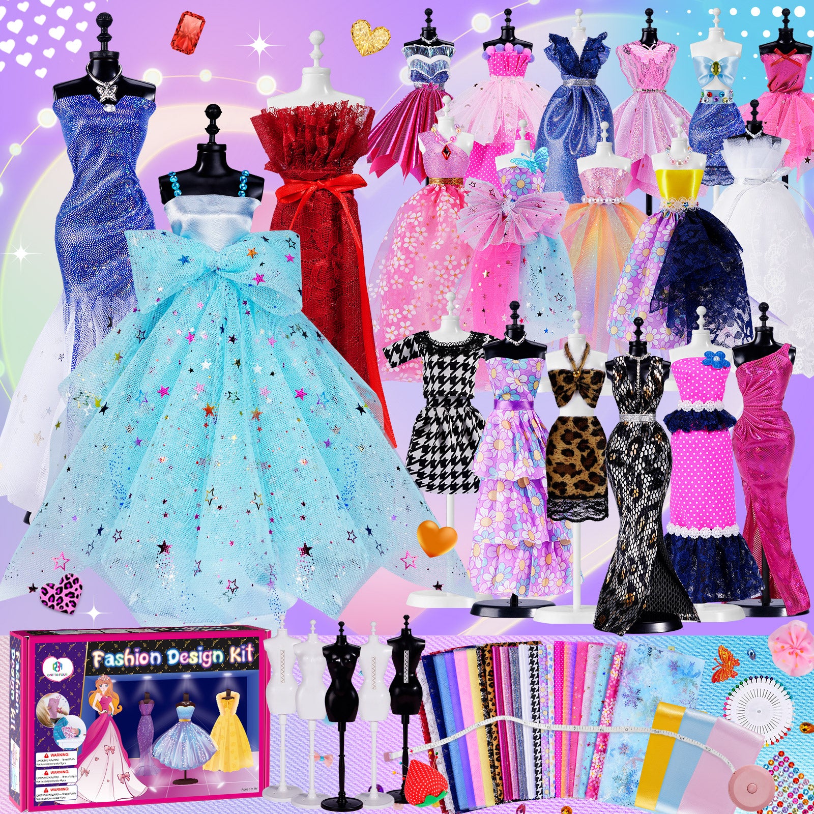  Fashion Designer Kits for Girls. Drape & Tie Fabrics, Unisex  Patterns, Draft & Re-Design Patterns, Learn to Sew A Wedding Dress & More  For The Doll Plus Design & Sew Wrap
